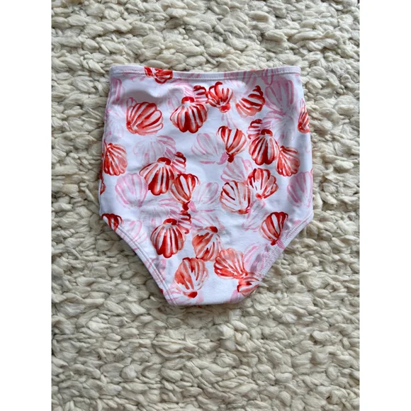Girls Kortni Jeane White Red Pink Seashell Two Piece Swimsuit Size 4 - Picture 11 of 13